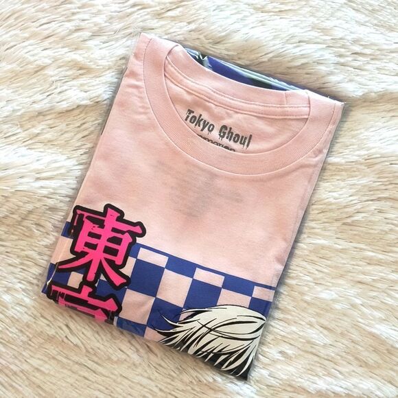 Toyko Ghoul Kaneki Checkered Print T-shirt - Picture 2 of 2